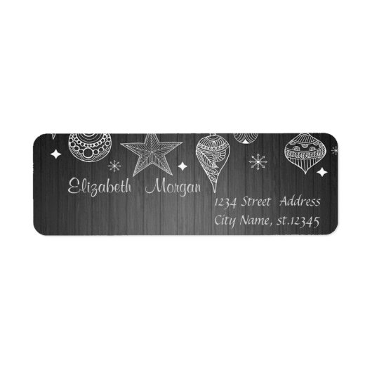 Étiquette Ornements de Noël élégants (Devant)