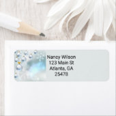 Étiquette ornements de noël et flocons de neige (En situation)