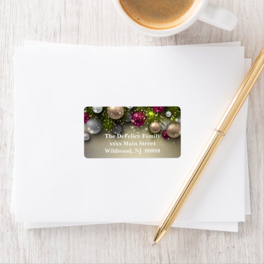 Étiquette Ornements de Noël - Multi (En situation)