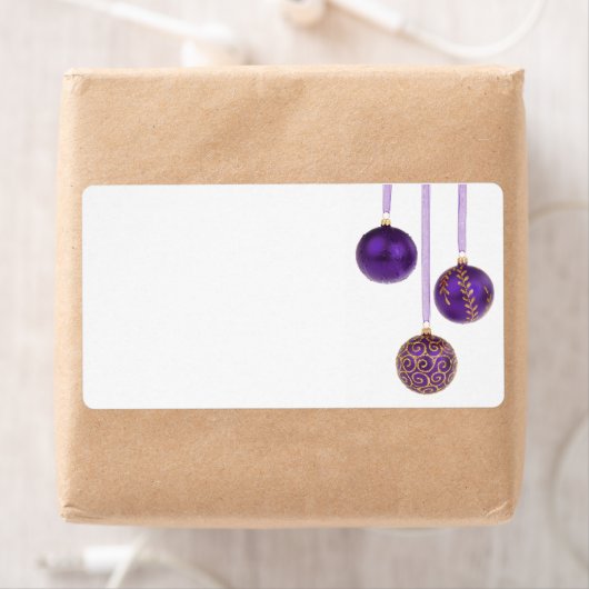 Étiquette Ornements de Noël pourpre d'intermède (En situation)