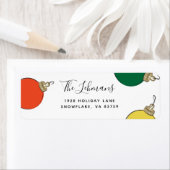 Étiquette Ornements de Noël rétro (En situation)