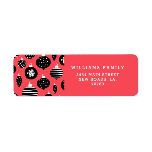 Étiquette Ornements de Noël rétro (Devant)