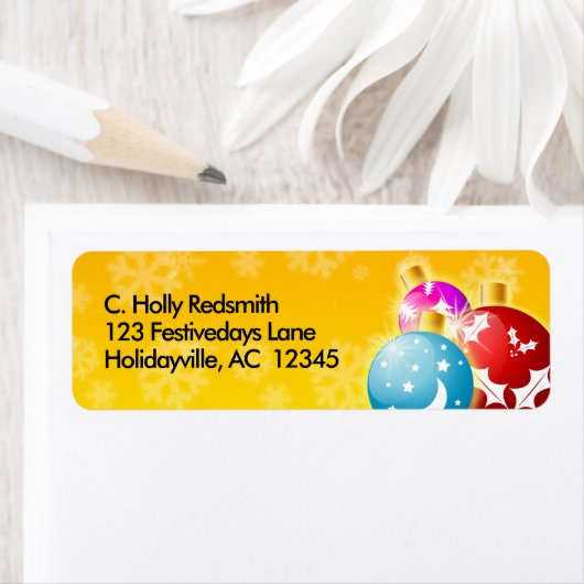 Étiquette Ornements Festifs (En situation)