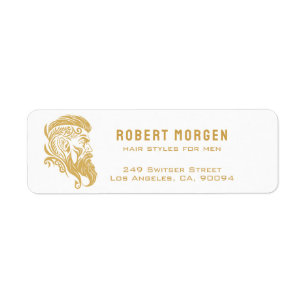 Étiquette Ornements or coupe de cheveux pour hommes logo