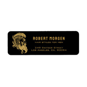 Étiquette Ornements or coupe de cheveux pour hommes logo sur