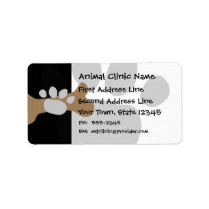 Étiquette Os de chien et Empreinte de patte