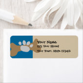 Étiquette Os de chien et Empreinte de patte (En situation)