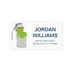 Étiquette Oscar the Grouch Trash Can Lean Add Your Info