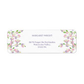 Étiquette Oubliez-moi pas Aquarelle rose et violet Mariage (Devant)