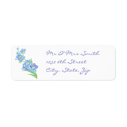 Étiquette Oubliez-moi pas Custom Watercolor Garden Flower (Devant)