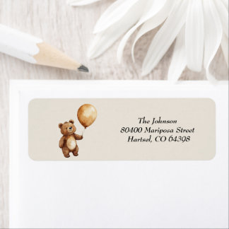 Étiquette Ours Ballons Nuages Attendre Baby shower Bearly