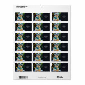 Étiquette Ours Bleu Verre Vide Imaginaire (Feuille entière)