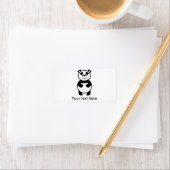 Étiquette Ours de panda souriant (En situation)