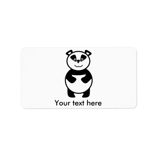 Étiquette Ours de panda souriant (Devant)