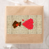 Étiquette Ours en peluche et coeur (En situation)