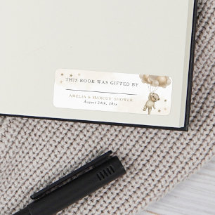 Étiquette Ours en peluche Livre Cadeau Offert Par