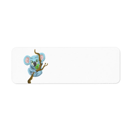 Étiquette Ours koala Cute accroché à la branche de l'arbre (Devant)
