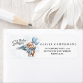 Étiquette Ours moderne Teddy Baby garçon Douche (En situation)