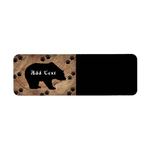 Étiquette Ours Noir Et Paniers Ours (Devant)