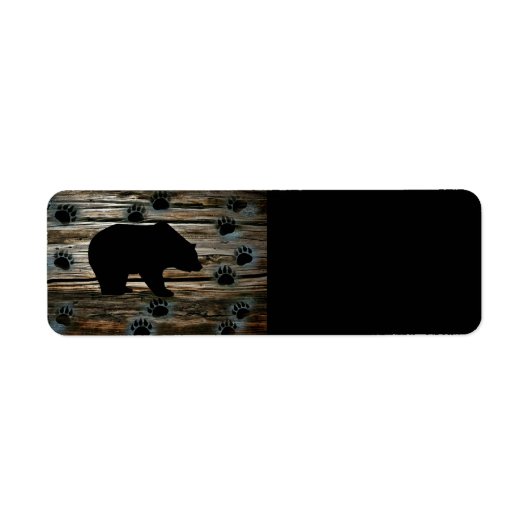 Étiquette Ours Noir Ours Noir Pâtes Bois Rustique (Devant)