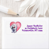 Étiquette Ours polaire Saint Valentin (En situation)