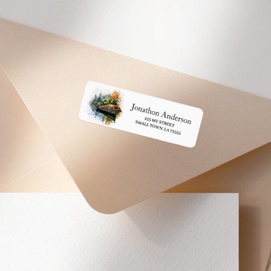 Étiquette Outdoor River Canoe Address Label