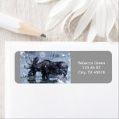 Étiquette Outdoorsman rustique sauvage faune taureau orignal (En situation)