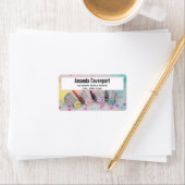 Étiquette Outils de décoration de gâteaux de couleur pastel (En situation)