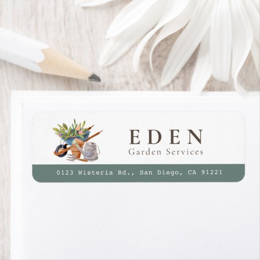 Étiquette Outils de jardinage Etanchéité Adresse (En situation)