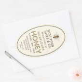 Étiquette Oval Queenline de miel Jar avec abeille  (Enveloppe)