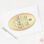 Étiquette Oval Queenline de miel Jar avec abeille  (Enveloppe)