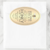 Étiquette Oval Queenline de miel Jar avec abeille  (Sac)