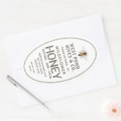 Étiquette Oval Queenline de miel Jar avec abeille (Enveloppe)