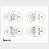 Étiquette Oval Queenline de miel Jar avec abeille (Feuille)