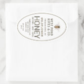 Étiquette Oval Queenline de miel Jar avec abeille (Sac)