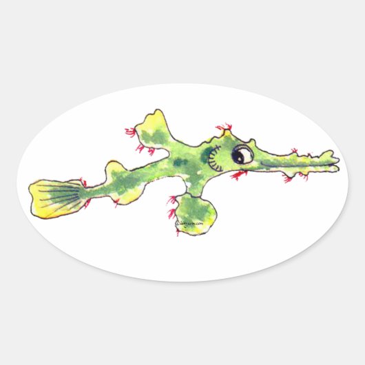 Étiquette Ovale de poisson-poisson-fantôme de dess (Devant)