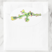 Étiquette Ovale de poisson-poisson-fantôme de dess (Sac)