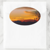 Étiquette ovale du coucher de soleil Mt Wheeler (Sac)