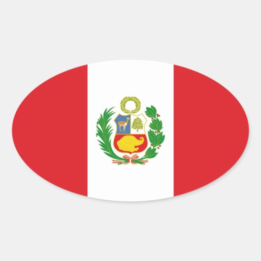 Étiquette ovale du drapeau de l'État du Pérou (Devant)