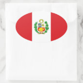 Étiquette ovale du drapeau de l'État du Pérou (Sac)