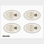 Étiquette ovale frontière du sabot de sirop d'érab (Feuille)