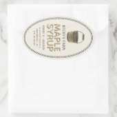 Étiquette ovale frontière du sabot de sirop d'érab (Sac)