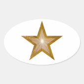 Étiquette ovale Gold Star blanche (Devant)