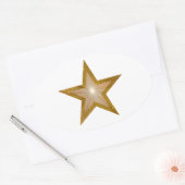 Étiquette ovale Gold Star blanche (Enveloppe)