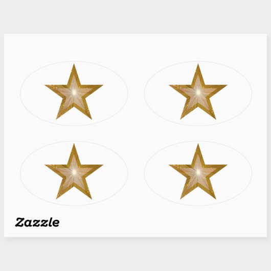 Étiquette ovale Gold Star blanche (Feuille)