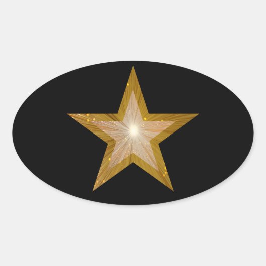 Étiquette ovale Gold Star noir (Devant)