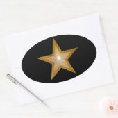 Étiquette ovale Gold Star noir (Enveloppe)