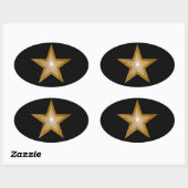 Étiquette ovale Gold Star noir (Feuille)