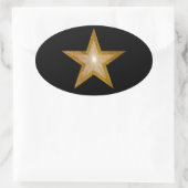 Étiquette ovale Gold Star noir (Sac)