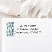 Étiquette Ovales bleus rétro (En situation)